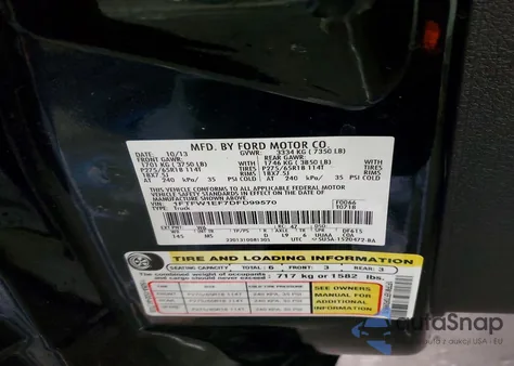 2013 Ford F150 Supercrew z USA, uszkodzony, nr VIN 1FTFW1EF7DFD99570